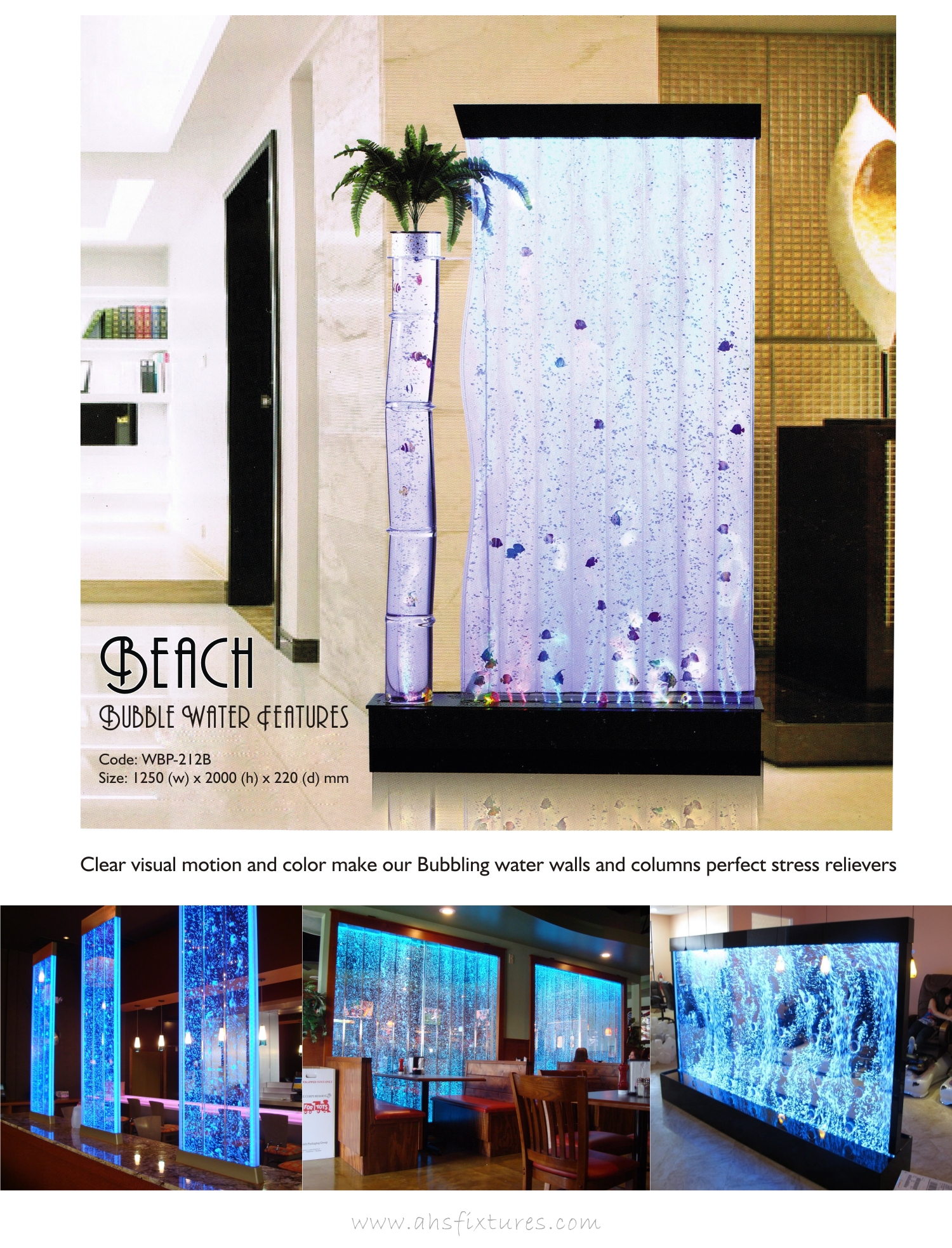 WBP-212B Beach Bubble Water Features Decorative Acrylic Display Partition Divider